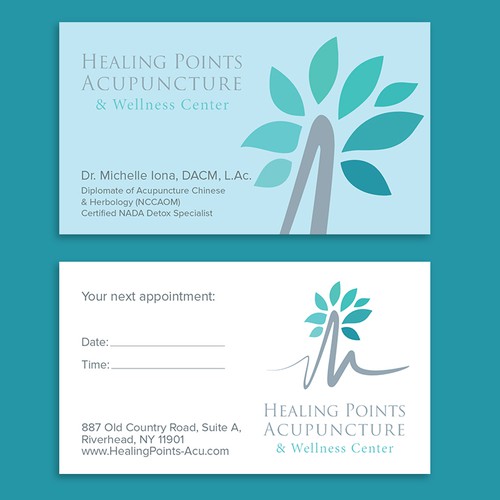 Create Eye Catching Business Card For Acupuncture Wellness Center