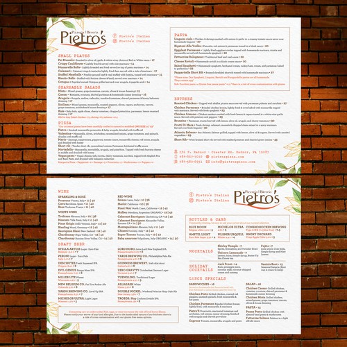 Designs Pietros Menu Menu Contest