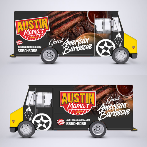 Designs Food Truck Wrap Design Austin Mamas Texas Barbecue Car