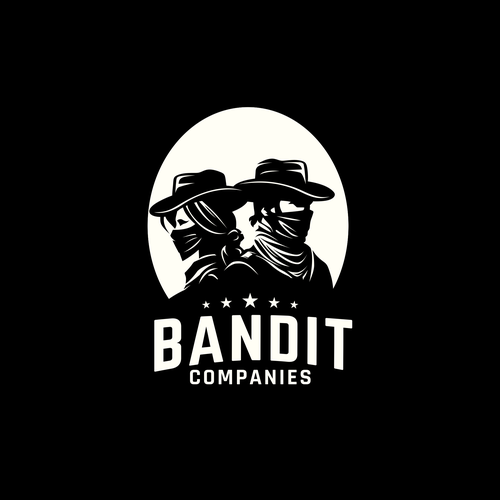 Designs A Masculine Western Bandit Logo That Incorporates A Male And