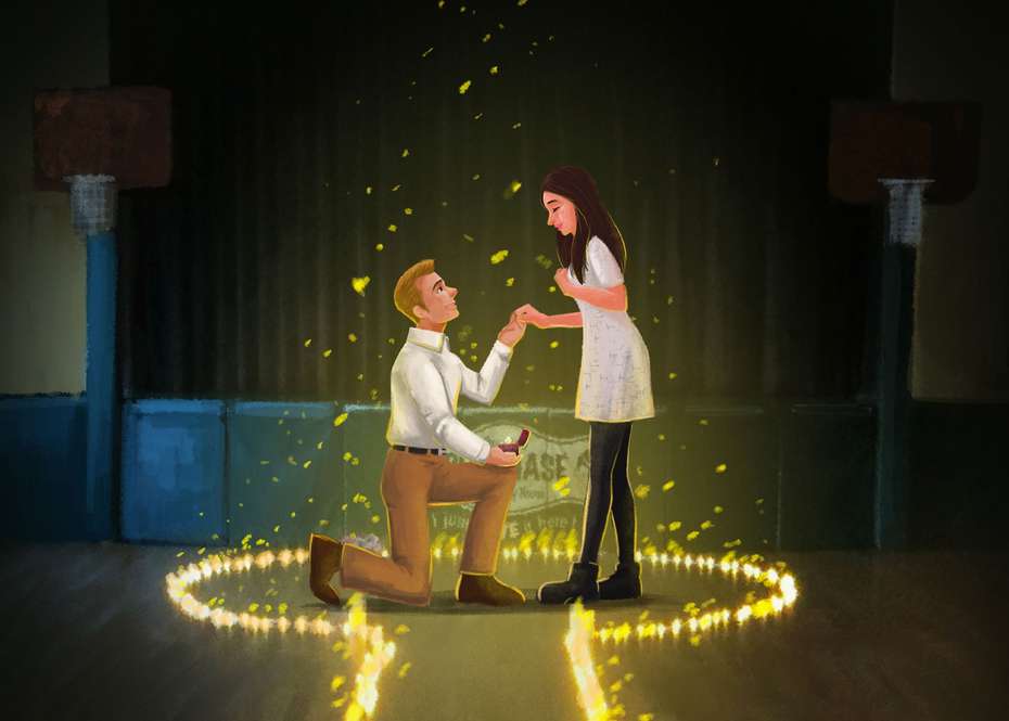 wedding proposal illustration