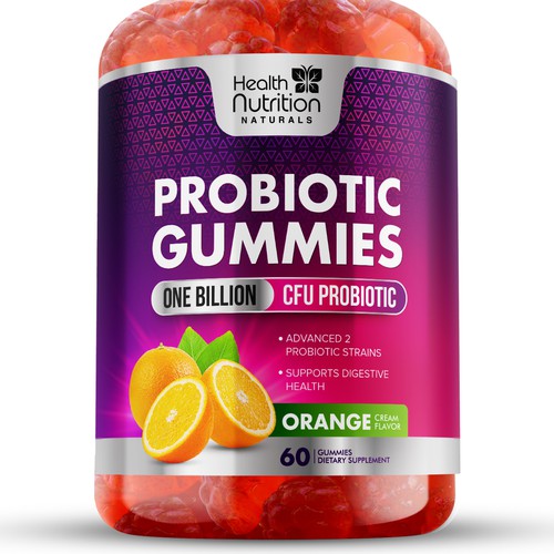 Design Healthy Probiotic Gummies Label needed for Health Nutrition di GayanMH