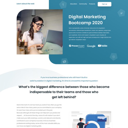 Landing page design contest entry by MercClass