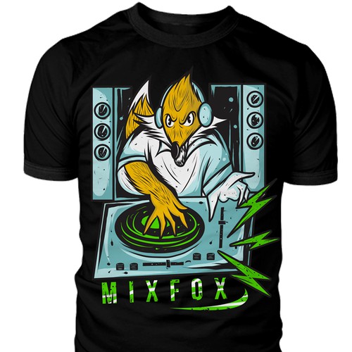We are looking for a Hip-Hop themed humanoid fox scratching on djstyle turntables. Design by Creative Concept ™