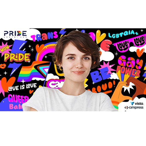 Virtual backgrounds for PRIDE month (multiple winners) Diseño de Fe Melo