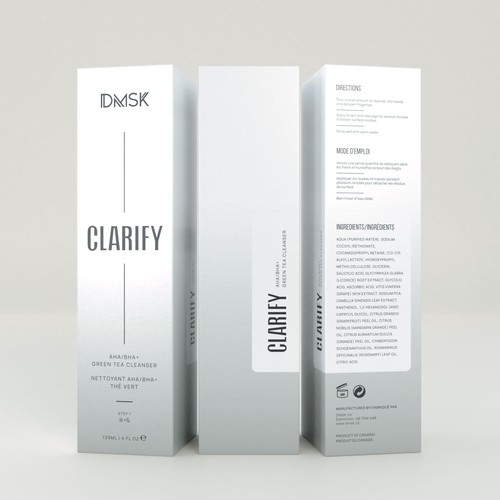 Luxury, high-end product box design for facial cleanser. Design by DG[Graphix]