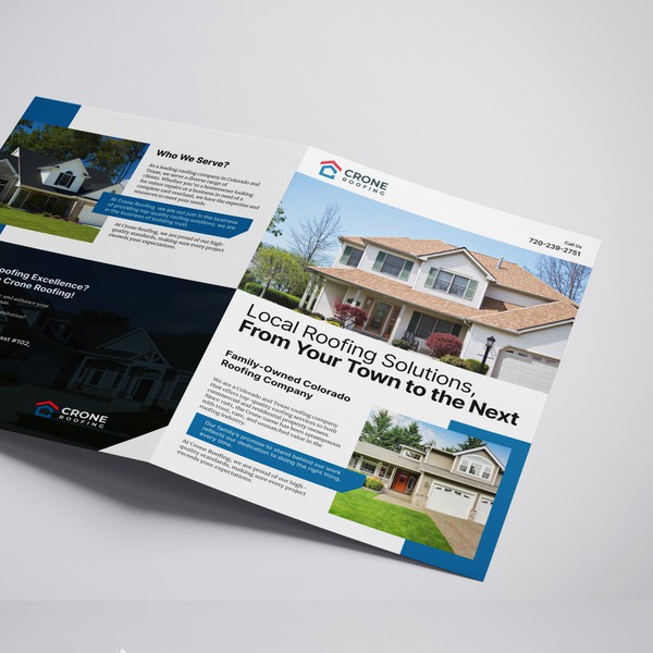 Roofing Excellence: Bifold Brochure Design