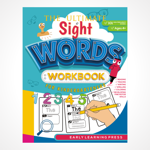 Cover and back for a Sight Words Workbook for Kindergarten Design réalisé par JDL's