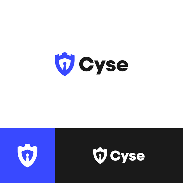 Grid constructed logo for cybersecurity.