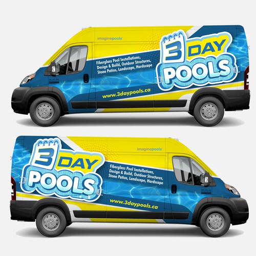 Fun modern pool company cube van wrap design | Car, truck or van wrap ...