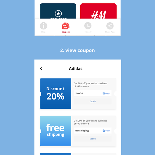 Design for a Coupon/Promotion app Design by bags.dsgn