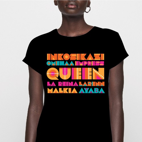 African Diaspora "QUEEN" Dialect T-Shirt Design Design by aSveta