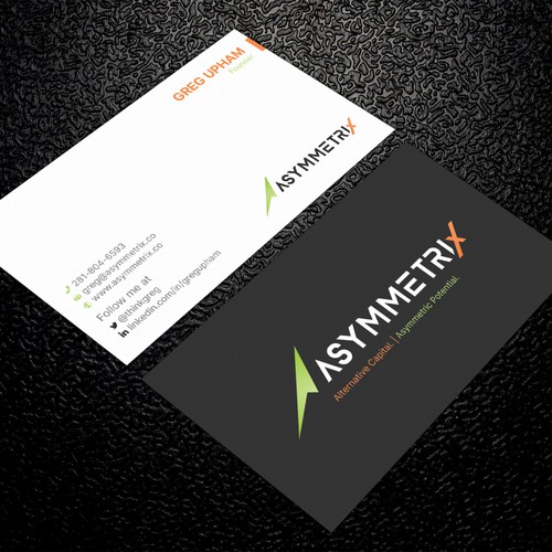 Design a cool, edgey but sophisticated business card for an alternative investment firm. Design von ™SF_Design™
