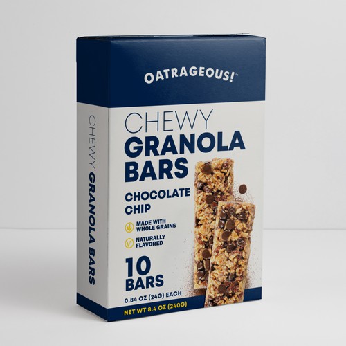 DESIGN EYE-CATCHING PACKAGING FOR CHOCOLATE CHIP CHEWY GRANOLA BARS! Design by #hjp