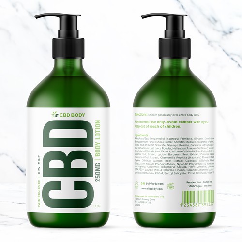 CBD Body Lotion Label Design Contest Design réalisé par bcra