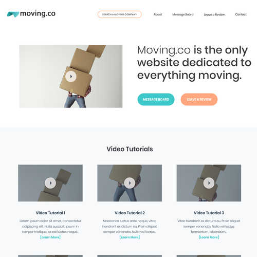 web page for moving related website Design by BeVector