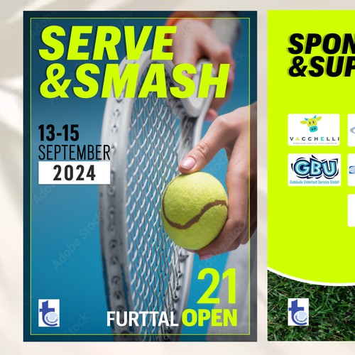 Aces & Action: Cool Flyer for a Tennis Tournament Design by TZ. Design