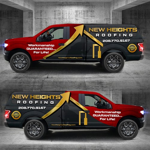 Create Bold And Professional Truck Wrap For High-End Roofing Company Design by Iryna S