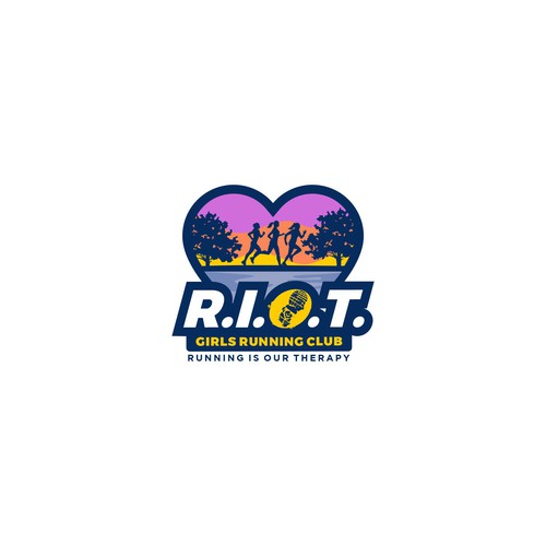 Riot girls running club logo for women runners Design by GraphCulture⭐