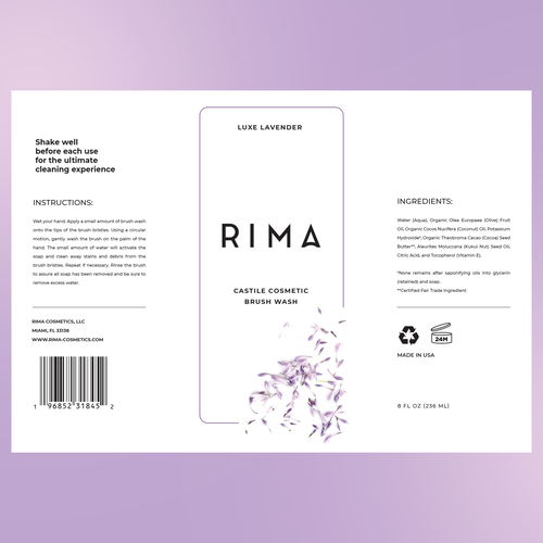 Minimalist Label for a luxury brand of cosmetic brush washes Design by miljandesign