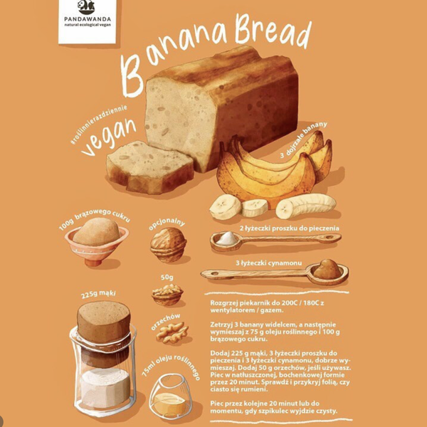Design by Vanessa Chromik titled "vegan banana bread"