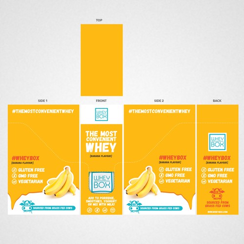 Design a retail case for our whey protein sachets Design by ikoniske™