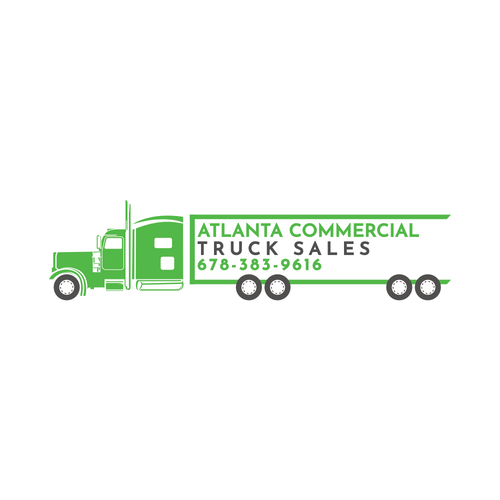 Truck Dealer new bold logo. box truck stencil with the name Atlanta Commercial Truck sales and rentals on the side of th Design by ctrw