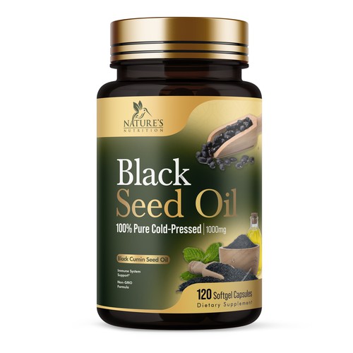 Natural Black Seed Oil Design Needed for Nature's Nutrition Design by UnderTheSea™