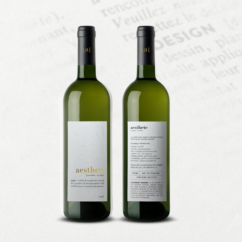 Minimalistic wine label needed Diseño de O Ñ A T E