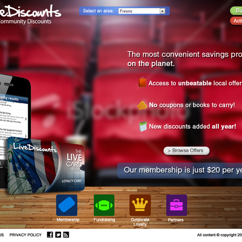 Website redesign for LiveDiscounts.com Diseño de Jack Mullen