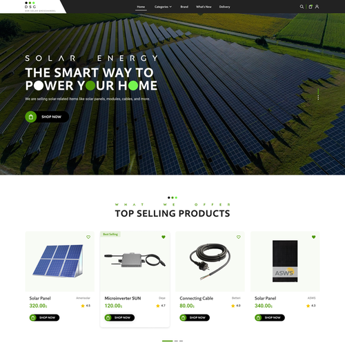 Designs | Solar-Wholesale Shopify Store Design | Web page design contest
