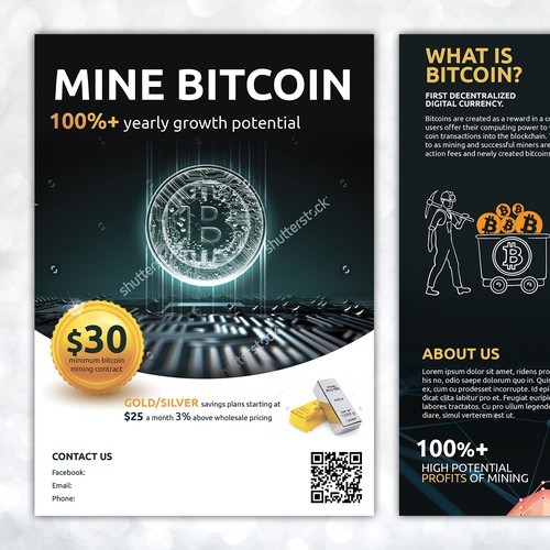 Bitcoin/Bitcoin Mining/Gold/Silver Design by Silvia Jordanova