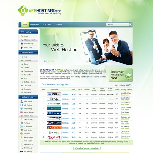 Redesign WebHostingChoice.com Design by shwe