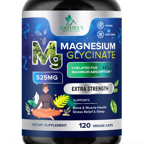 Natural Magnesium Glycinate Design needed for Nature's Nutrition Design by TUNSAY