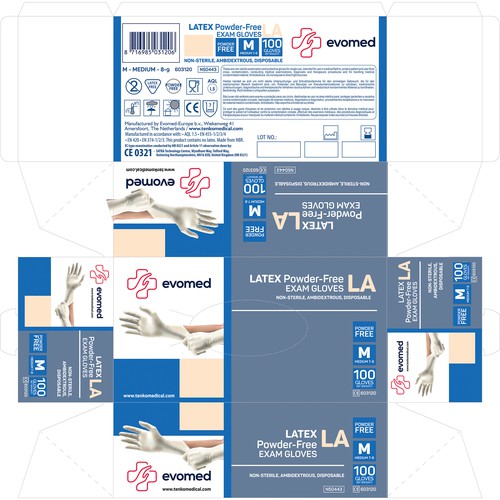 Design a Box for Medical Examination Gloves Design by Luzentti Design ⭐️