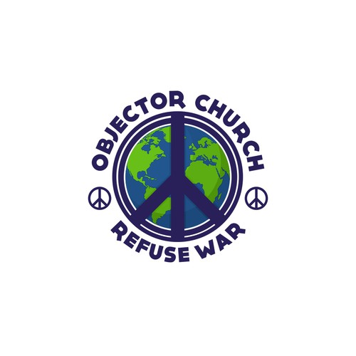 Earth/Peace symbol mashup logo for anti-war themed church | Logo design ...