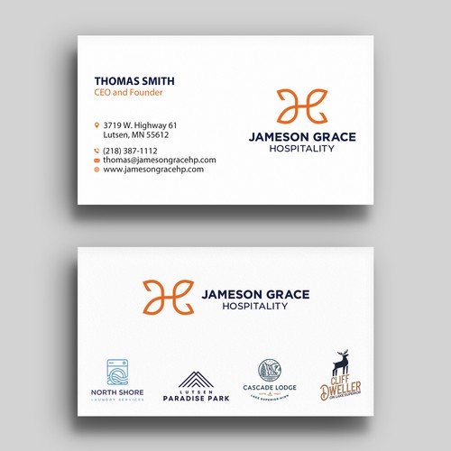 Create a modern and clean business card for a parent company with 4 subsidiaries Design by Rskylight