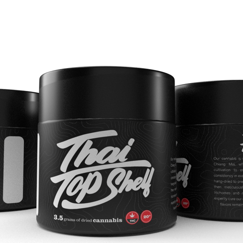 Luxury Cannabis Jar Label Design for High-End Thai Brand Design by Yoga Zoeko