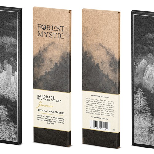 Mystical and elegant packaging for handmade natural incense Design by bcra