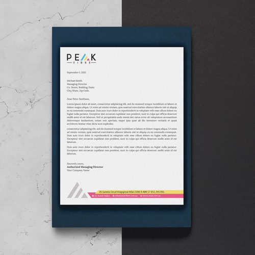 Creative, slick, professional Stationary for New Brand - Peak Fibre - Design by Sawama