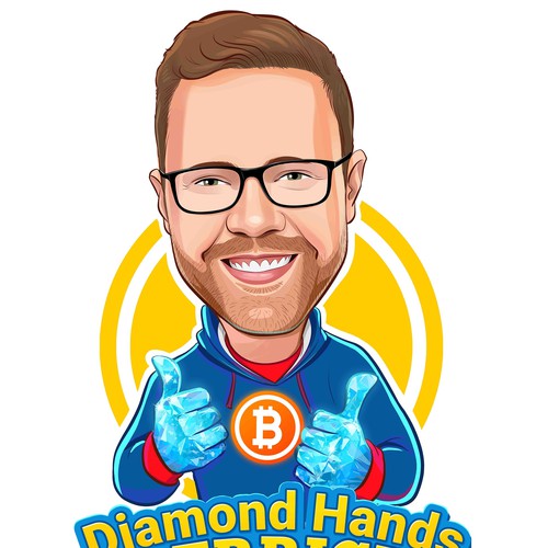 Diamond Hands Derrick YouTube logo/profile pic contest Design by Abhijith Sketches