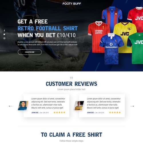 Design a compelling limited time offer landing page for football fans Design by P A L