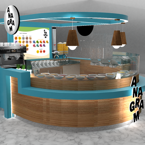 Design a 3D render for food serving kiosk Diseño de Ann Davis