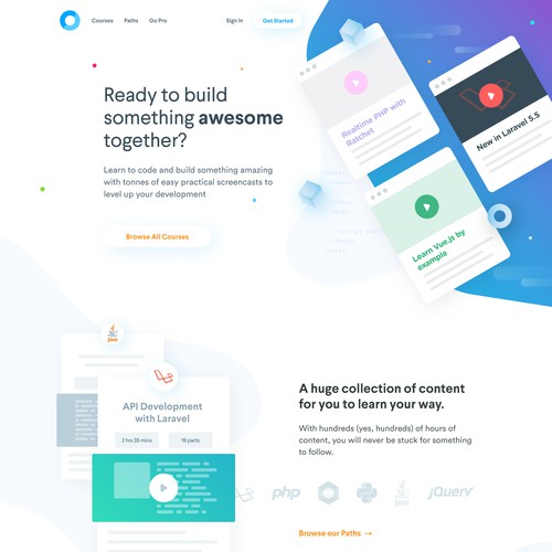 Codecourse needs an awesome new homepage Diseño de His-P Design Studio