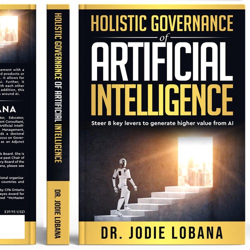 Man and Machine interaction - Book cover needed for Governance of Artificial Intelligence Design by NoBoundaries