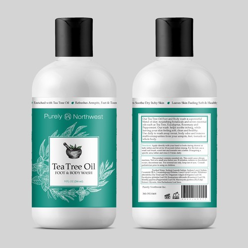 Nirmana92さんのUpdated Tea Tree Body Wash Labelデザイン