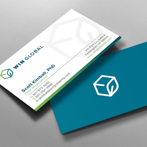 WIN Global Business Card Design Design by chandrayaan.creative