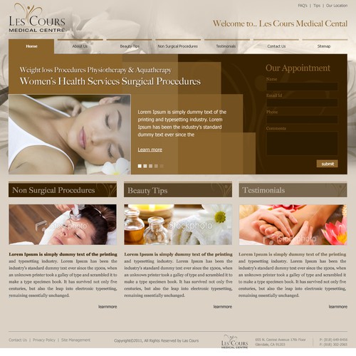 Les Cours Medical Centre needs a new website design Diseño de Dreams Designer