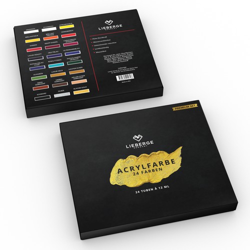 Creative packaging design for acrylic painting Design by Packagingholic