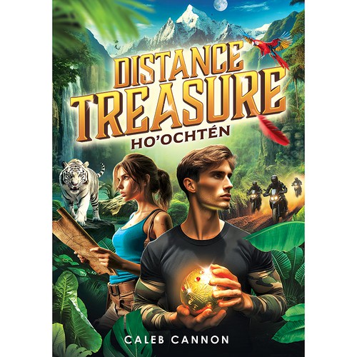 Fiction Book Cover for a Vibrant Jungle Adventure Design by tomdesign.org